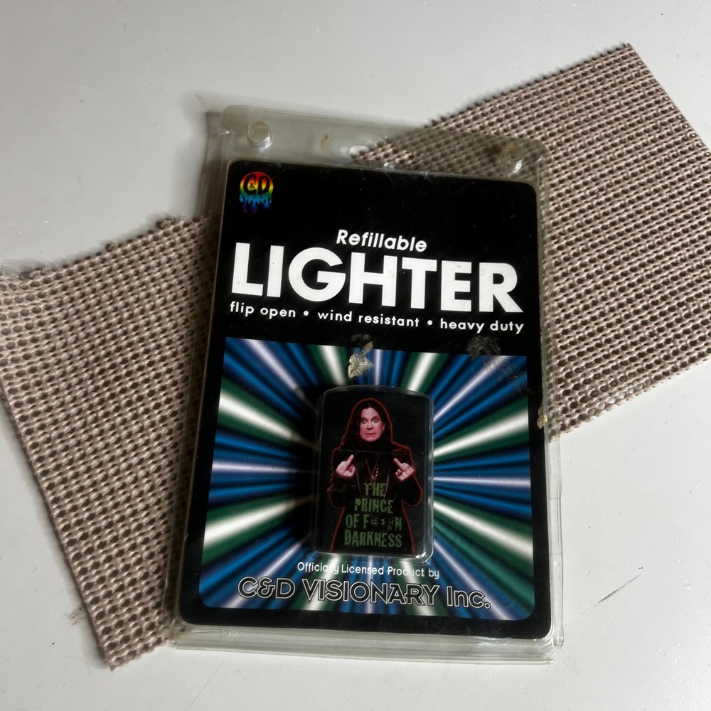 Ozzy Osbourne Prince of Darkness Refillable Flip Top Lighter 2002 C&D Visionary